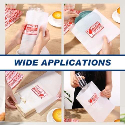 Berlune 400pcs Foam Sheets Foam Pouches Bulk for Packing Dishes Glasses, Packing Supplies for Cushioning Moving Supplies with Fragile Stickers Labels (7.5" X 7.5",7.5" X 12",12" X 12",12'' X 16'') - Image 7