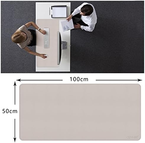 CENNBIE 39.3" x 19.6" Leather Desk mat,Perfect Desk Mate for Office(Cream) - Image 4