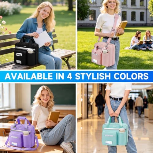 3 Ring Zipper Binder Bag, 3 Inch D-Ring 700 Sheet Capacity, Portable File Organizer with Removable Shoulder Strap & Multiple Pockets for School Office Travel Summer Study Back to School,Black - Image 6
