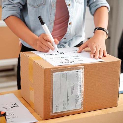 APQ Supply Clear Packing List Envelopes, 7 x 10 Inch Self Seal Shipping Document Pouches, 100 Pack for Business Warehouse E Commerce Fulfillment and Shipping Departments - Image 6