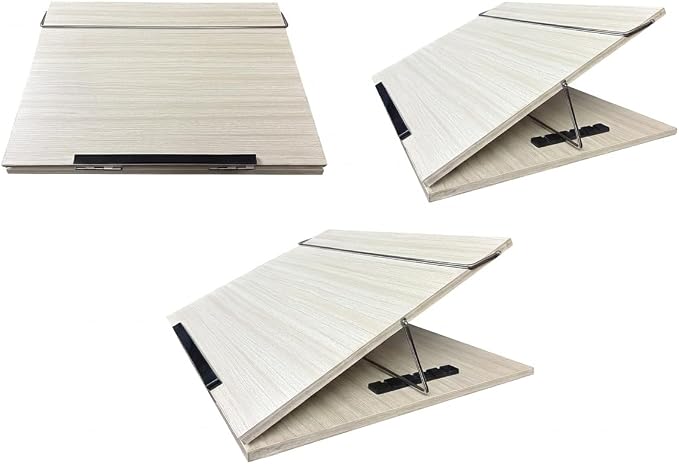 Wooden Laptop Stand Desk Organizer for Writing/Sketching/Reading Table Top Premium Wooden Desk Organizer Small Size (12 * 16 inches) with Height Adjustable (Make in India) - Image 8