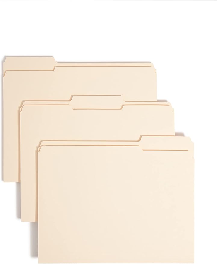 Smead File Folder, Reinforced 1/3-Cut Tab, Letter Size, Manila, 100 Per Box (10434) by SMEAD