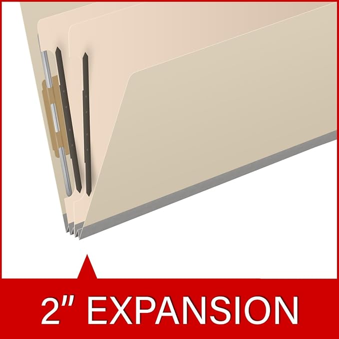 Ecom Folders Manila Classification Folders | Legal Size 18 Pt Manila Stock with 2 Dividers | Full Cut End Tab Shelf Filing Folder for Medical, Legal & Office Records | Box of 10 - Image 7