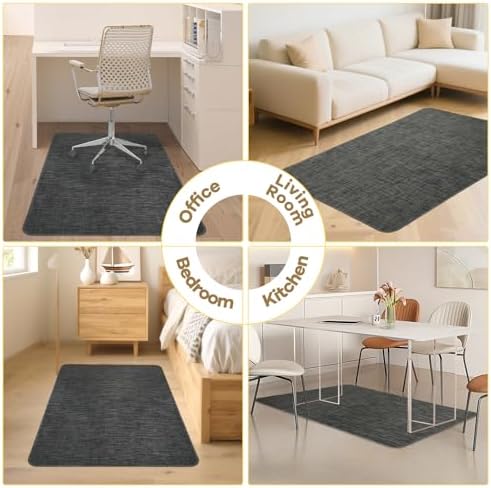 BesWin Office Chair Mat for Hard Floors, 36" x 48" Heavy Duty Desk Floor Mat for Hardwood/Tile Floors, Computer Chair Mat for Rolling Chair, Anti Slip Desk Rug PVC Floor Protector Mat for Office Home - Image 2