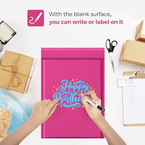 Fuxury Hot Pink Bubble Mailers Bulk 10.5x16 Inch 250 Pack Padded Envelopes - Image 5