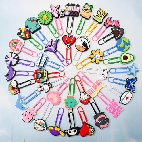 Paper Clips, 50pcs Random PaperClips Medium Colored Binder Clips Assorted Book Mark for Paperwork Office School Decorative - Image 6