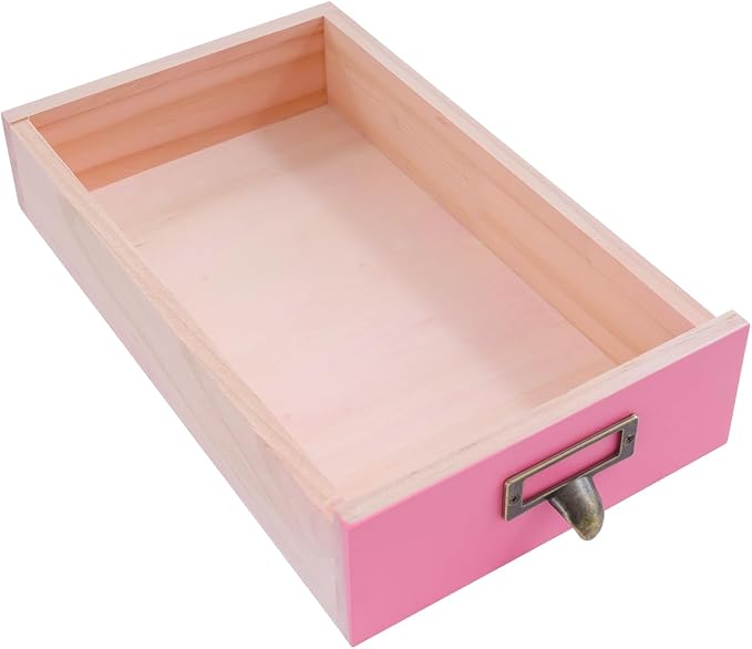 4-Pack Wooden Storage Box with 3 Drawers, Vintage Desktop Organizer Apothecary Cabinet Stackable Drawers with Label Holders for Herb Storage, Tea Collection, Stationery - Image 8