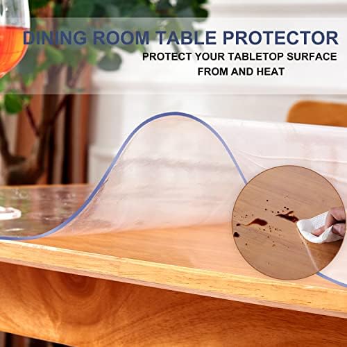 Clear Desk Mat Pad Blotter Mat Office Home Table Desk Protector Vinyl on Top of Desks for Laptop Computer Desktop Keyboard Pads Plastic Crystal Wipeable Mat Waterproof for Kid Painting Game 12x48 in - Image 6