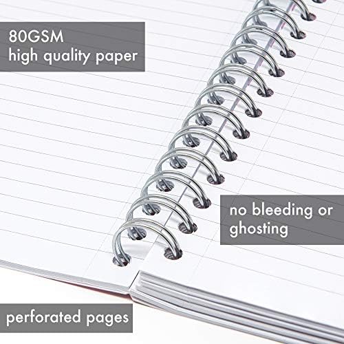 Pukka Pad 5 Subject Spiral Notebook 3-Pack - 200 Pages, 100 Sheets of 80GSM Paper with Repositionable Dividers & Perforated Edges for School & Office Planning & Organization - B5-7 X 10, Pastel - Image 5