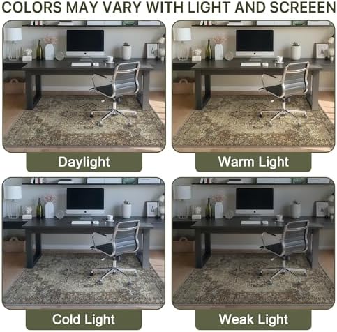 36"x60" Office Chair Mat for Hardwood Floor, Non-Slip Washable Brown - Image 6