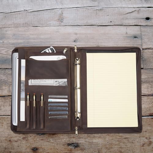 Leather 3 Ring Portfolio for 8.5 x 14" Pad and 15" Laptop - Image 2