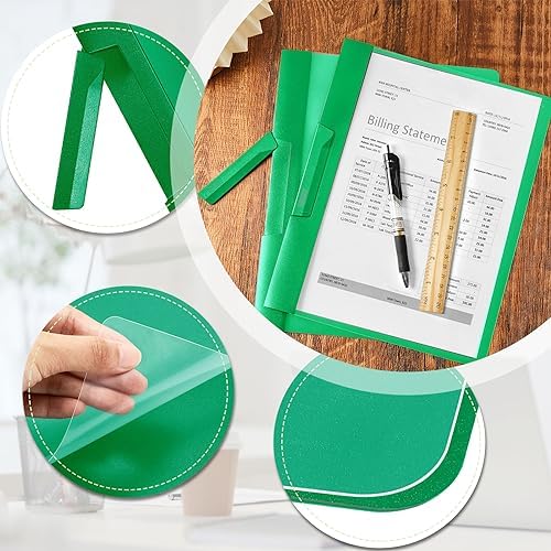 Maitys 25 Pack Clear Report Covers with Clip, Green - Image 4