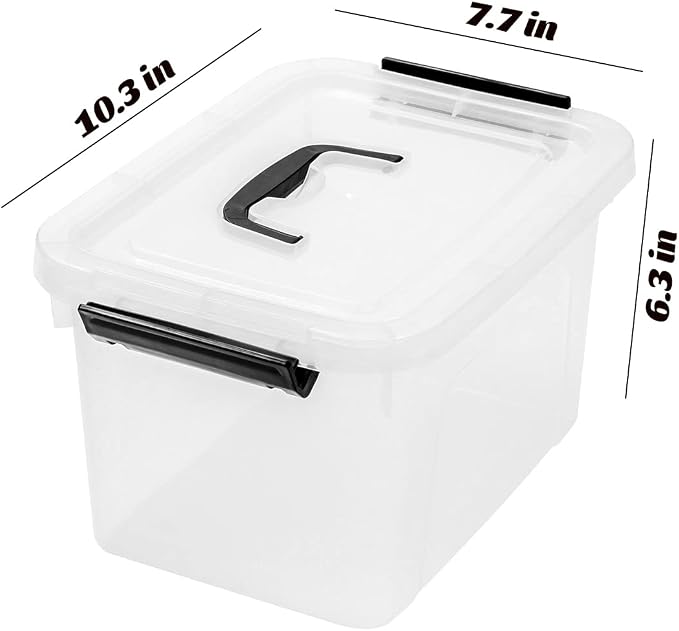 6 Quart Clear Storage Latch Box/Bins, 6-Pack Plastic Container with Latches and Lid - Image 2