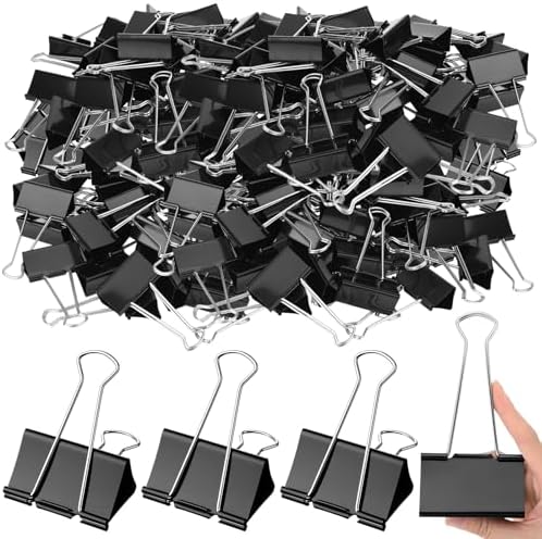 AmazingSpark 48 Pack 3 Large Inch Binder Clips, Metal Black Paper Clamps by Unknown