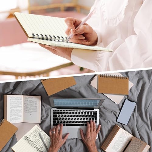 Jutom 2 Pcs Small Spiral Notebook Memo Pad 3x5, Kraft Color - Image 6
