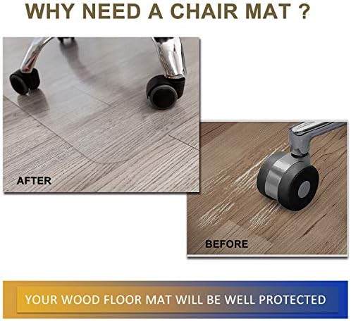 Office Chair Mat, 60"x 46" Office Chair Mat for Hardwood Floor, Floor Mat for Office Chair, Clear Desk Chair Floor Mat for Computer Desk - Image 2