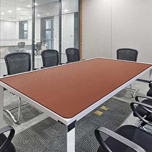 CENNBIE MAX200 78.7" x 39.4" Leather Desk Mat, Extra Large Desk Pad Blotter Protector, Extended Table Pad, Waterproof PU Leather Desk Mat on top of desks Large for Office and Home (Brown) - Image 4