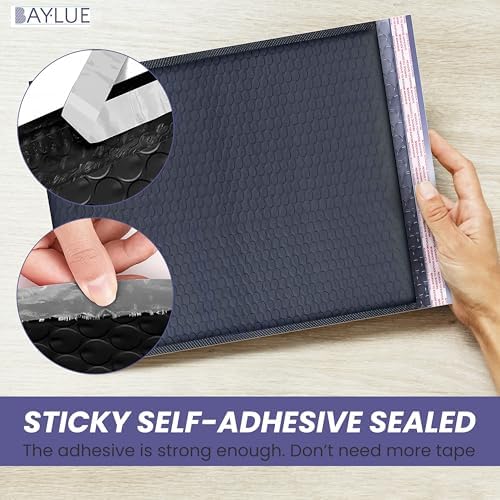 Black Bubble Mailers 10x13, Self Seal Poly Padded Envelopes, 100 Pack Bulk - Image 3