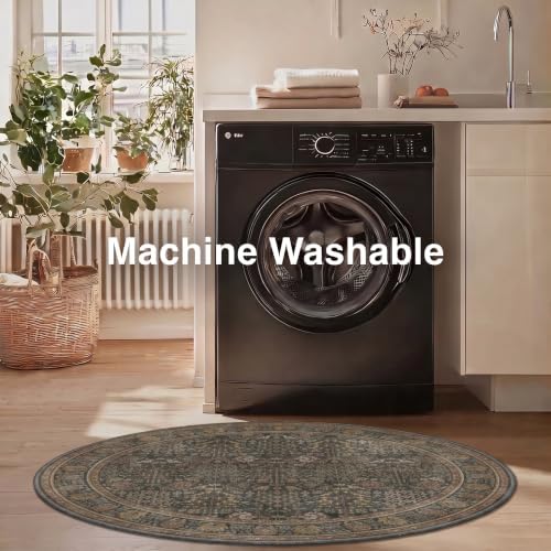5FT Round Office Chair Mat for Hardwood Floor, Non-Slip Washable Dark Brown - Image 4