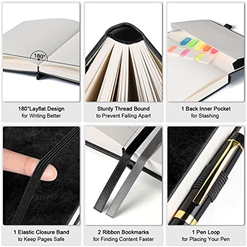 5 Pack College Ruled Notebook Bulk, A5, 312 Numbered Page Thick Journal Set - Image 3