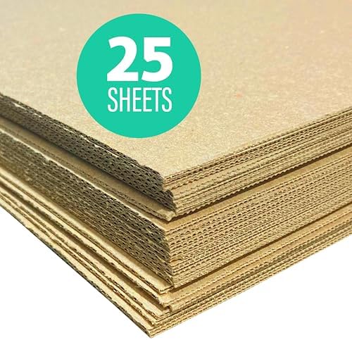 Flipside Products 32" x 40" Kraft Two Sided (E-Flute) Corrugated Project Sheets, Cardboard Sheets, Flat Packing Inserts, Crafts, Pads Packing, Brown, Pack of 25 - Image 2