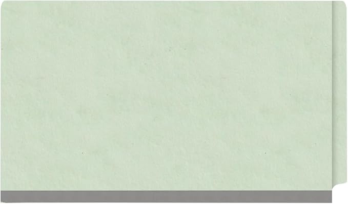 Ecom Folders End Tab Pressboard Classification Folders | Legal Size 25 Pt Stock with 2 Dividers and 2" Tyvek Expansion | Medical, Legal & Office Records Organizer | Pale Green, Box of 10 - Image 3