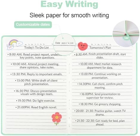 SUQJOY Lined Journal Notebooks, 160 Pages, 5.5x 8.2-Inch Journals for Women Men, Hardcover Notebook with 100 gsm Thick Paper, A5 Size College Ruled Notebook (Green) - Image 5