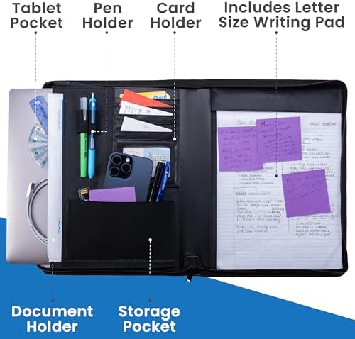 Case it Zipper Padfolio | Letter Size | PAD-62 Black - Image 2