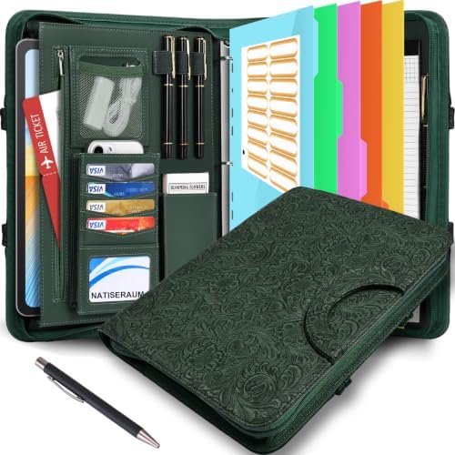 Padfolio Portfolio Binder with Handle, 3-Ring Folder Organizer by NATISERAUM