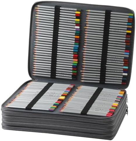 600-Slot Colored Pencil Case, 5-Layer Zipper with Shoulder strap and Handle - Image 3