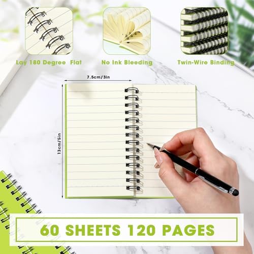Jutom 18 Pcs Small Spiral Notebook Memo Pad 3x5, Light Green - Image 2