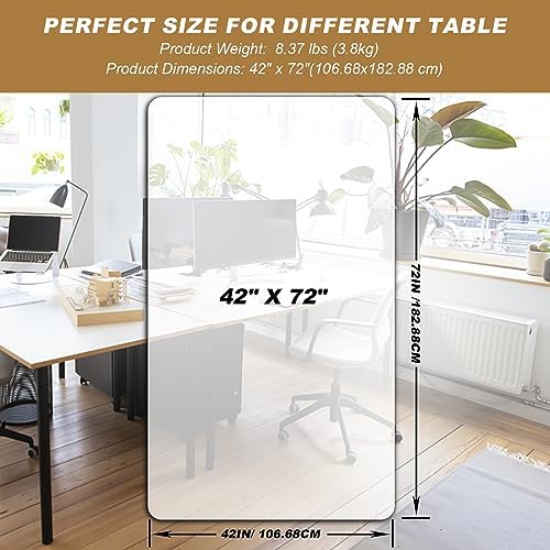 Vicwe Clear Table Cover Protector, 42x72 Inch Single-Sided Frosted Desk Mat - Image 6
