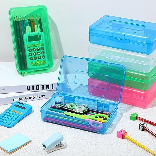 Fainne 15 Pcs Clear Pencil Box Case Bulk Large Plastic School Boxes - Image 4