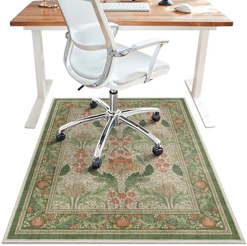 48"x60" Office Chair Mat for Hardwood Floor, Non-Slip Washable Sage Green by BESBLEE