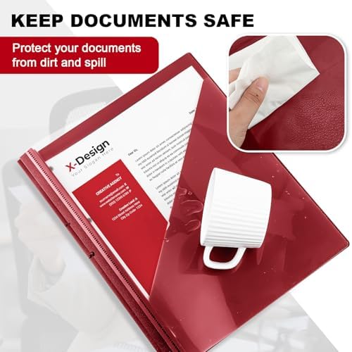 Teling 100 Pcs Report Covers with 3 Prongs for 8.5'' x 11'' Paper(Dark Red) - Image 6