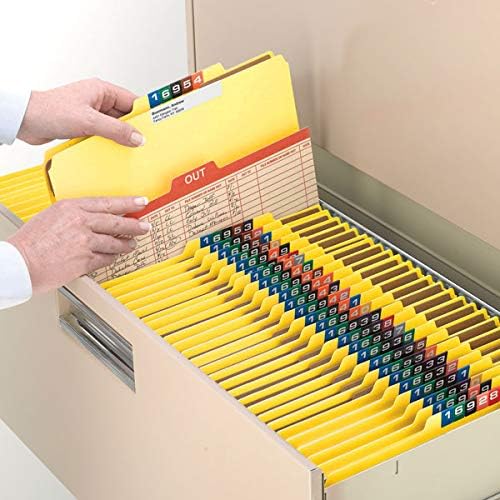 Smead 100% Recycled Pressboard Classification File Folder, 2 Dividers, 2" Expansion, Letter Size, Yellow, 10 per Box (14064) - Image 5
