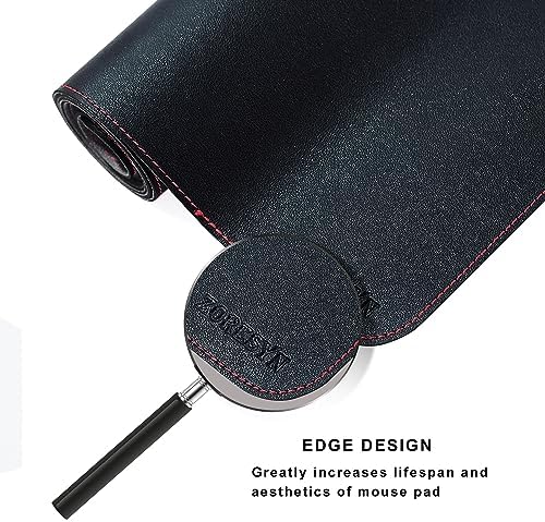 ZORESYN PU Leather Desk Mat 70.9 "x15.8 Black - Image 5