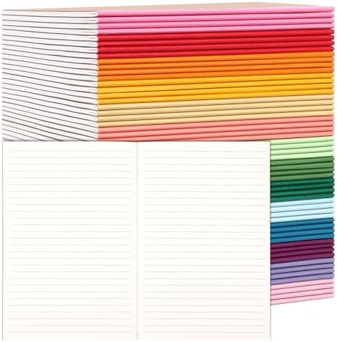 LABUK 60 Pack Notebooks Bulk, A5 Lined Journaling Notebooks Bulk, Rainbow Composition Notebooks Journals, 15 Colors 60 Pages for School Office by LABUK