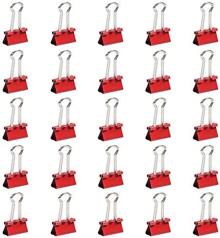 JAM PAPER Colorful Binder Clips - Small - 3/4 Inch (19 mm) - Red Binderclips - 25/Pack - Image 2
