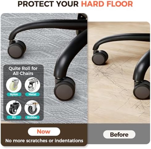 BAGAIL Office Chair Mat for Hardwood Floor, 48"x60" Heavy Duty Computer Chair Mat - Fast Flat & Smooth Glide - Non-Slip Desk Chair Floor Protector for Home Office - Gray Diamond - Image 3