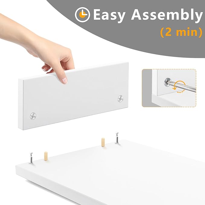 TAVR Dual Monitor Stand Riser, Wooden Computer Monitor Stand for 2 Monitors | Extra Long Multifunctional Desktop Organizer Riser for TV, PC Monitor, Laptop, Printer, Max 43.3" Length, White - Image 7