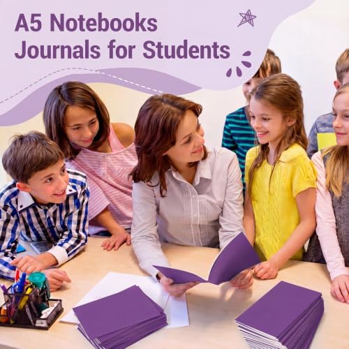 Mimorou 100 Pcs A5 Journals Notebooks Bulk,Purple,Lined - Image 5