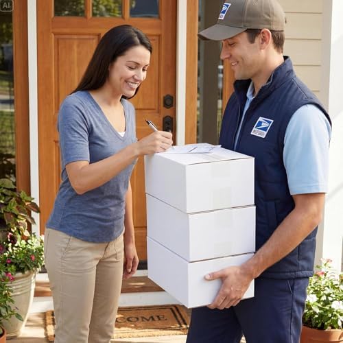 HORLIMER 8x6x4 Shipping Boxes Set of 40, White Corrugated Cardboard Mailer Box for Packing Small Business - Image 4