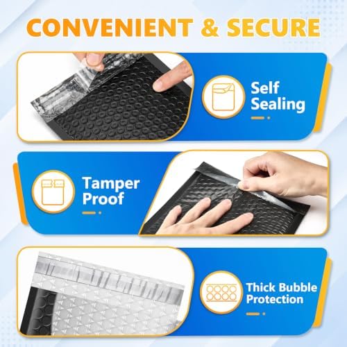 Metronic Bubble Mailers 6x10 Inch 600 Pack Black Waterproof Bubble Mailer - Image 6