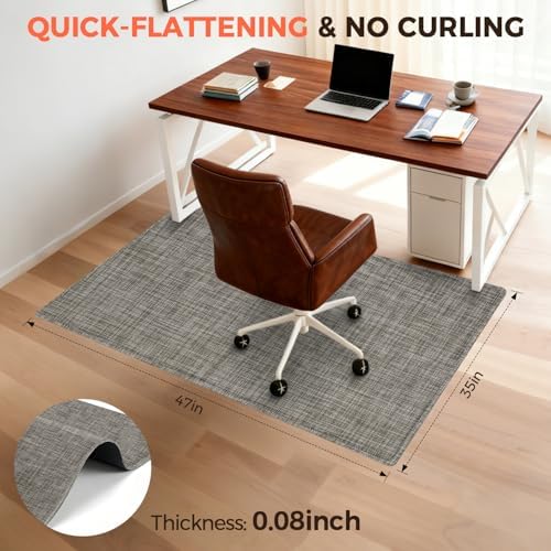 BAGAIL Office Chair Mat for Hardwood Floor, 35"x47" Heavy Duty Computer Chair Mat - Fast Flat & Smooth Glide - Non-Slip Desk Chair Floor Protector for Home Office - Brown - Image 4