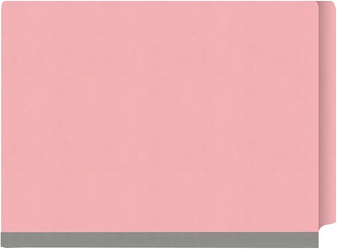 Ecom Folders Heavy Duty Top Tab Classification Folders | Letter Size 18 Pt Stock with 1 Divider | 2/5 Cut Right Position Tab for Medical, Legal and Office Documents | Pink, Box of 10 - Image 3