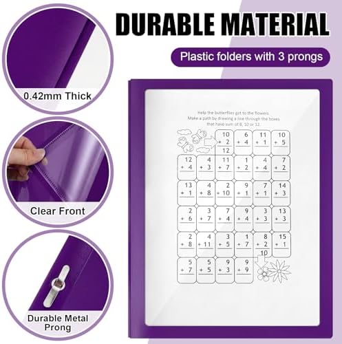 Teling 36 Pcs Report Covers with 3 Prong Presentation Folders, Dark Purple - Image 3