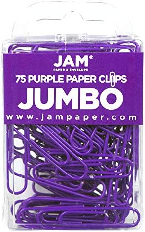 JAM PAPER Colorful Jumbo Paper Clips - Large 2 Inch - Purple Paperclips - 75/Pack by JAMPaper