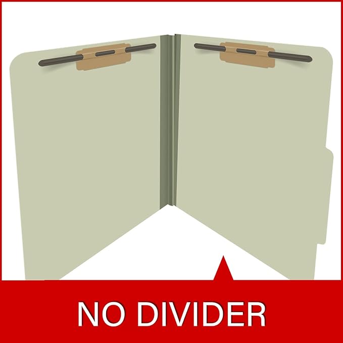 25 Pt. Pressboard Classification Folders, 2/5 Cut ROC Top Tab, Letter Size, No Dividers, Light Green (Box of 25) - Image 8