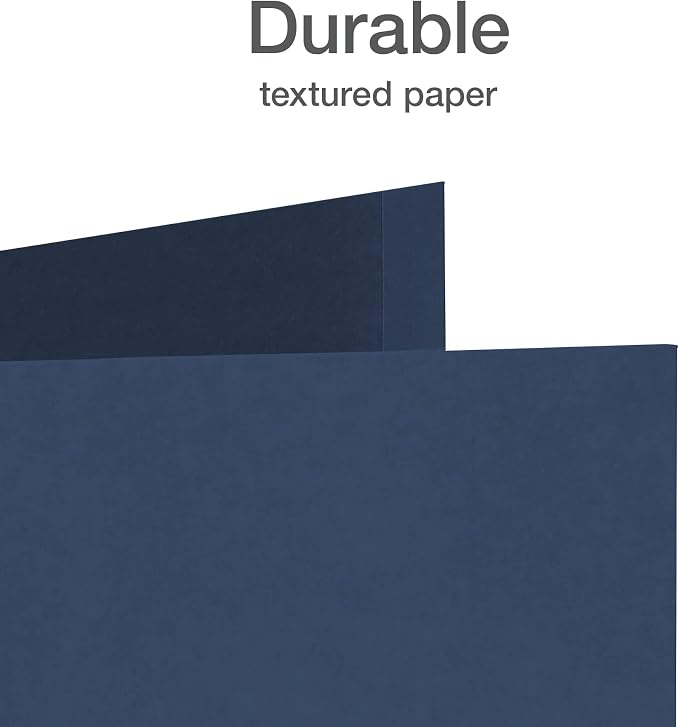 Oxford 2 Pocket Folders, Mega Box of 125, Textured Paper Folders, Blue, Letter Size, Essentials for School & Teacher Supplies Lists (57544) - Image 4